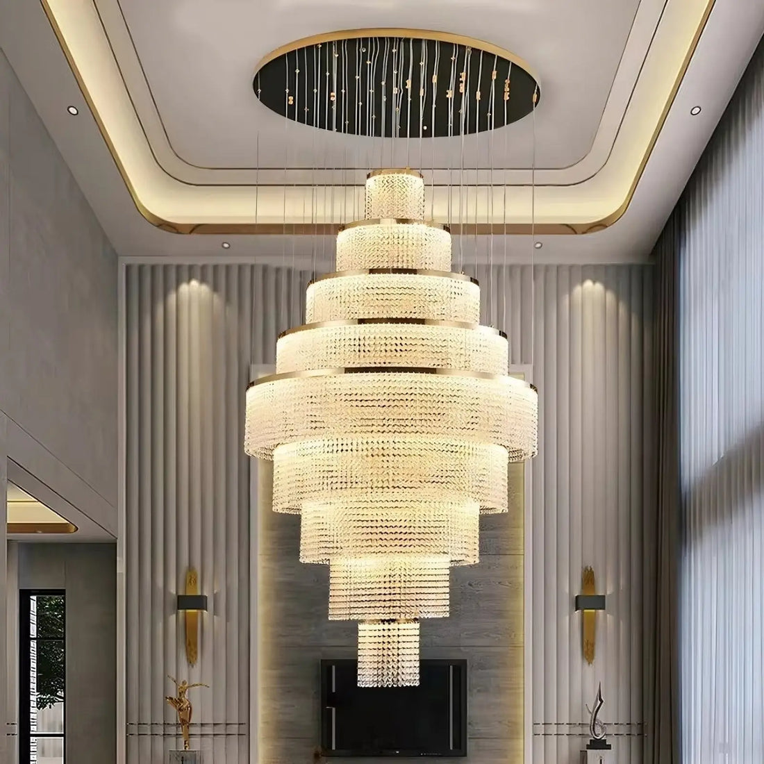 Alleri Crystal Staircase Chandelier - lampmodern