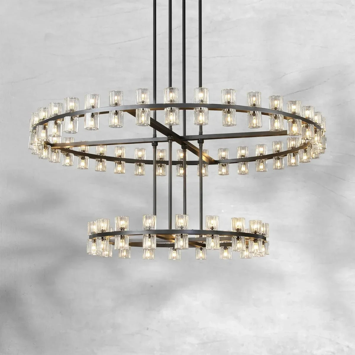 Arcachoe Round Two-tierd Wagon Wheel Chandelier - lampmodern
