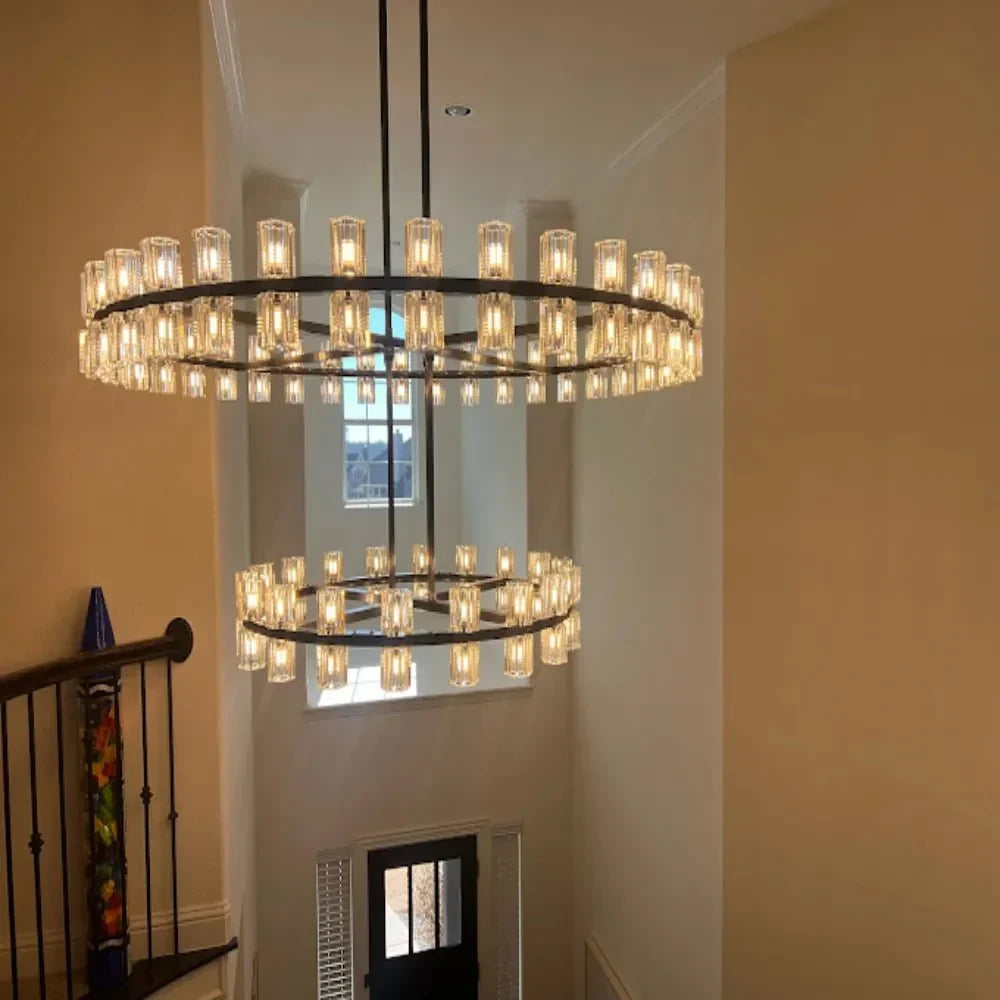 Arcachoe Round Two-tierd Wagon Wheel Chandelier - lampmodern