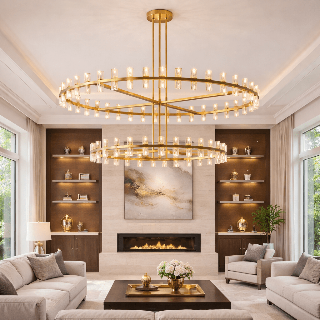 Arcachoe Round Two - tierd Wagon Wheel Chandelier - lampmodern