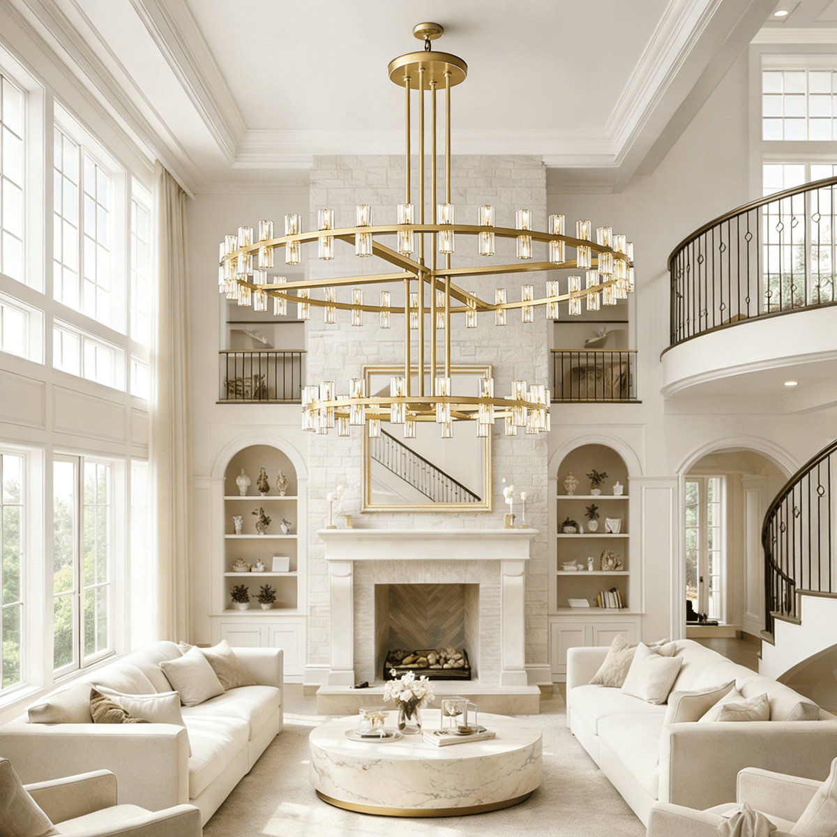 Arcachoe Round Two - tierd Wagon Wheel Chandelier - lampmodern