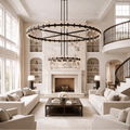 Arcachoe Round Two - tierd Wagon Wheel Chandelier - lampmodern