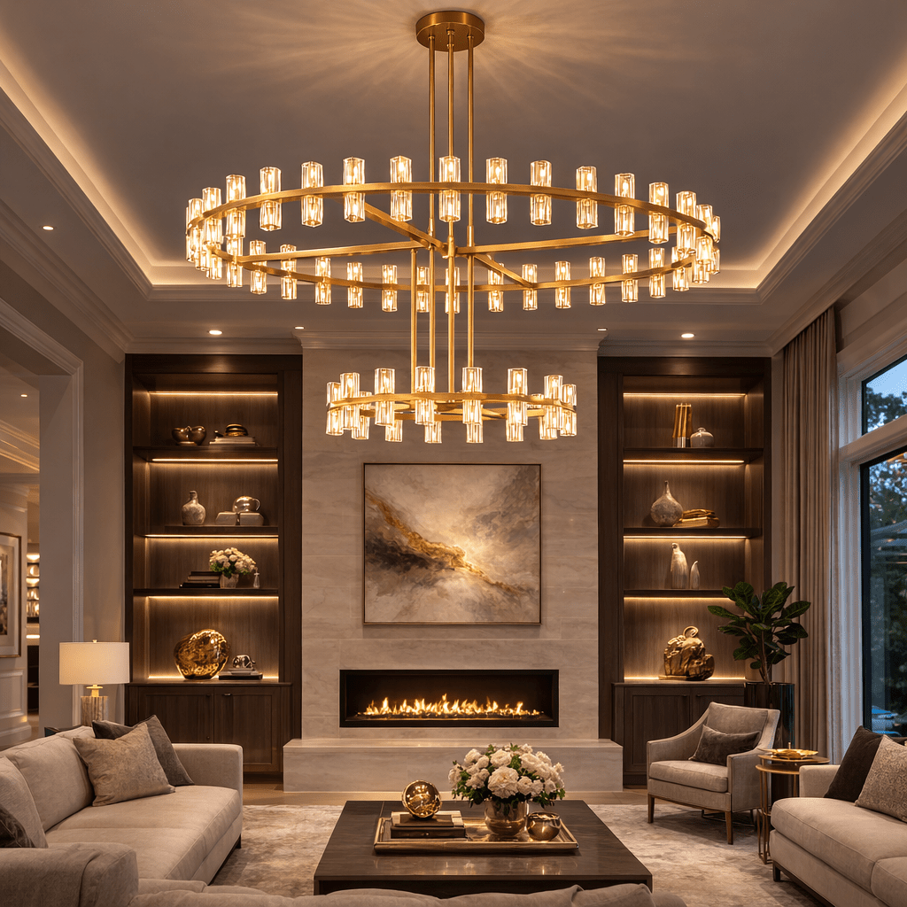 Arcachoe Round Two - tierd Wagon Wheel Chandelier - lampmodern