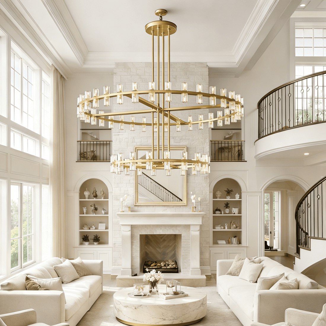 Arcachoe Round Two - tierd Wagon Wheel Chandelier - lampmodern