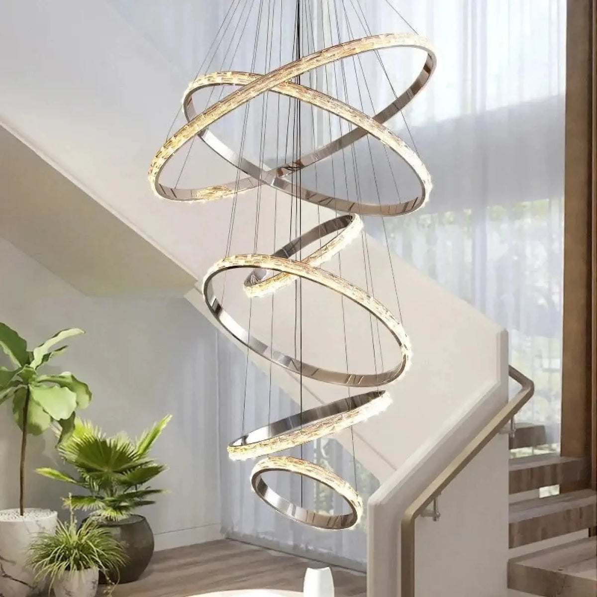 Argento Modern 6 - Tier Crystal Ring Chandelier - lampmodern