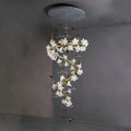Art Design Brass Branch Ceramic Flower Chandelier - lampmodern