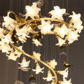 Art Design Brass Branch Ceramic Flower Chandelier - lampmodern