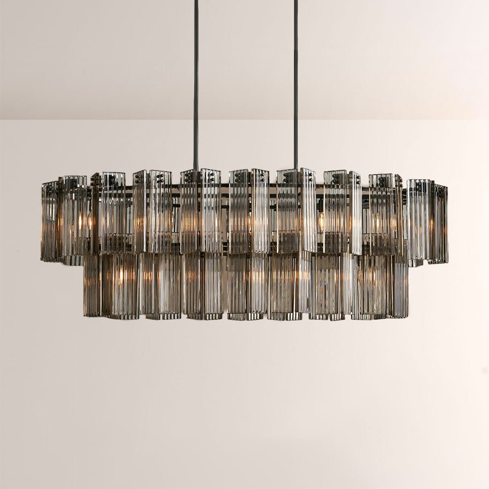 Art Glass Delsia Linear Chandelier - lampmodern
