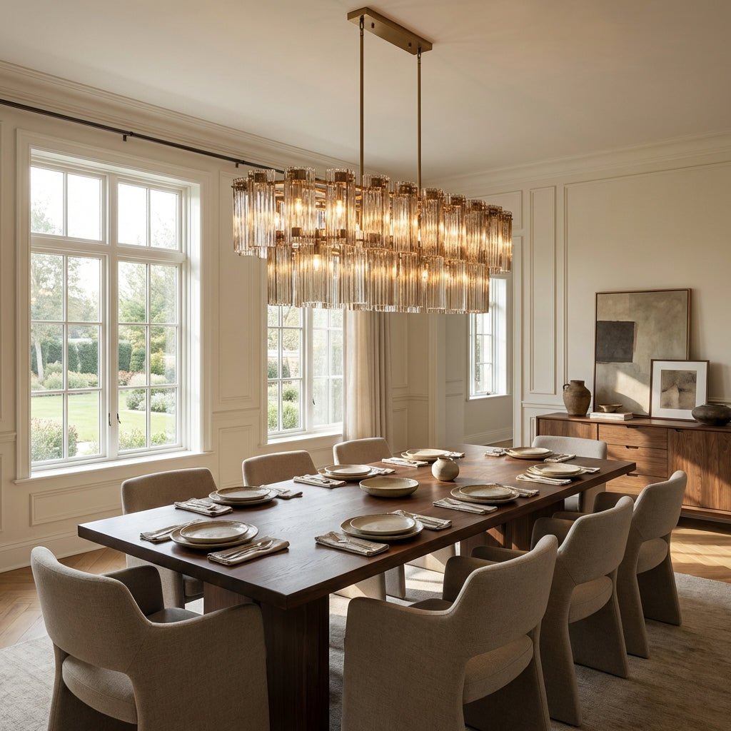 Art Glass Delsia Linear Chandelier - lampmodern