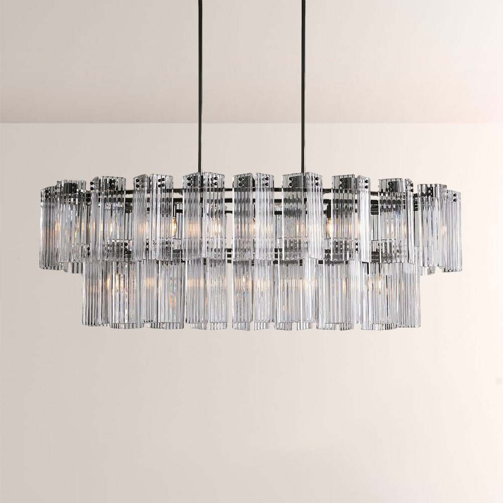 Art Glass Delsia Linear Chandelier - lampmodern