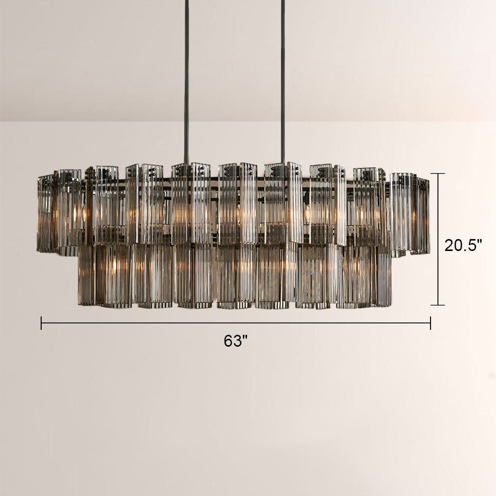 Art Glass Delsia Linear Chandelier - lampmodern