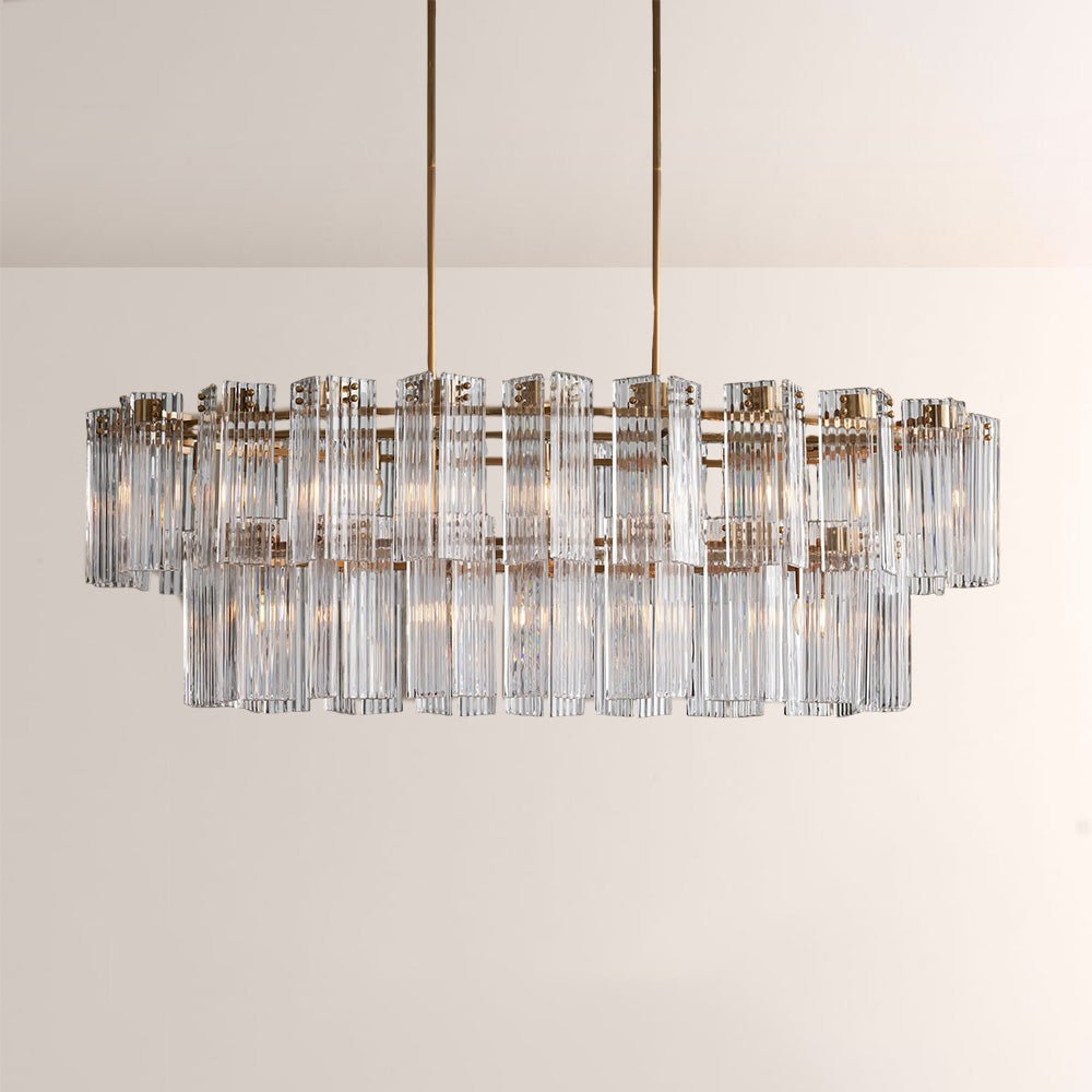 Art Glass Delsia Linear Chandelier - lampmodern