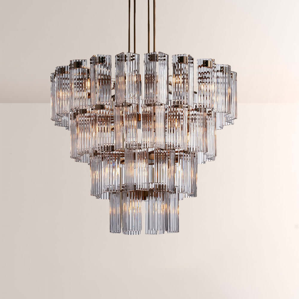 Art Glass Delsia Round Chandelier 48" - lampmodern