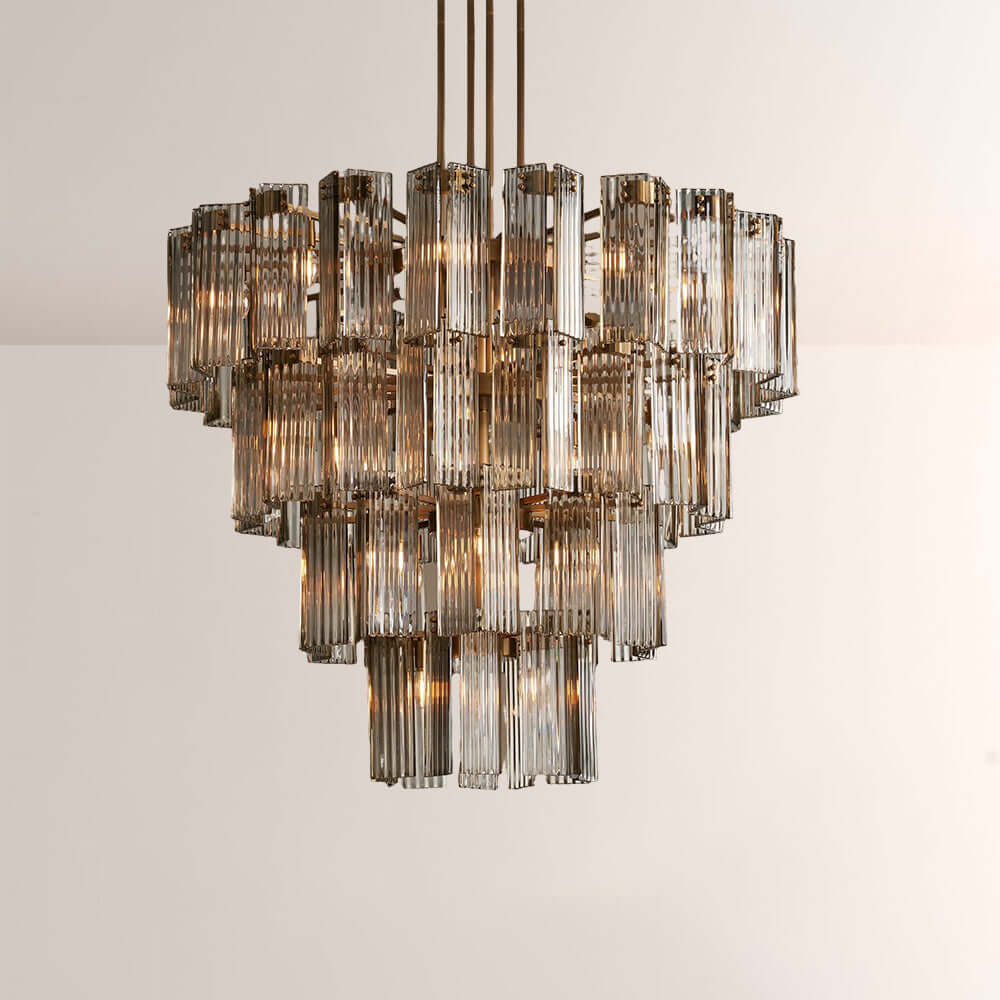 Art Glass Delsia Round Chandelier 48" - lampmodern