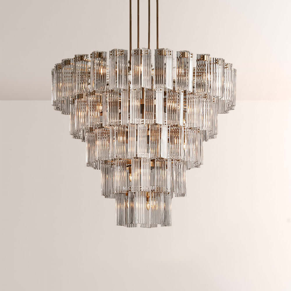 Art Glass Delsia Round Chandelier 60" - lampmodern