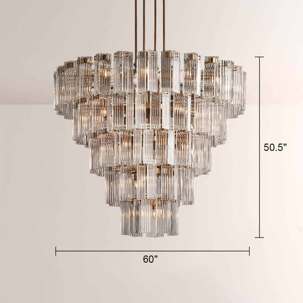 Art Glass Delsia Round Chandelier 60" - lampmodern