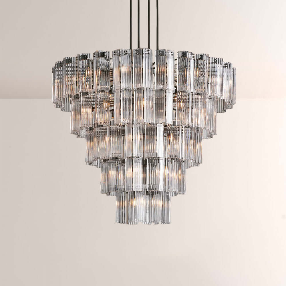 Art Glass Delsia Round Chandelier 60" - lampmodern