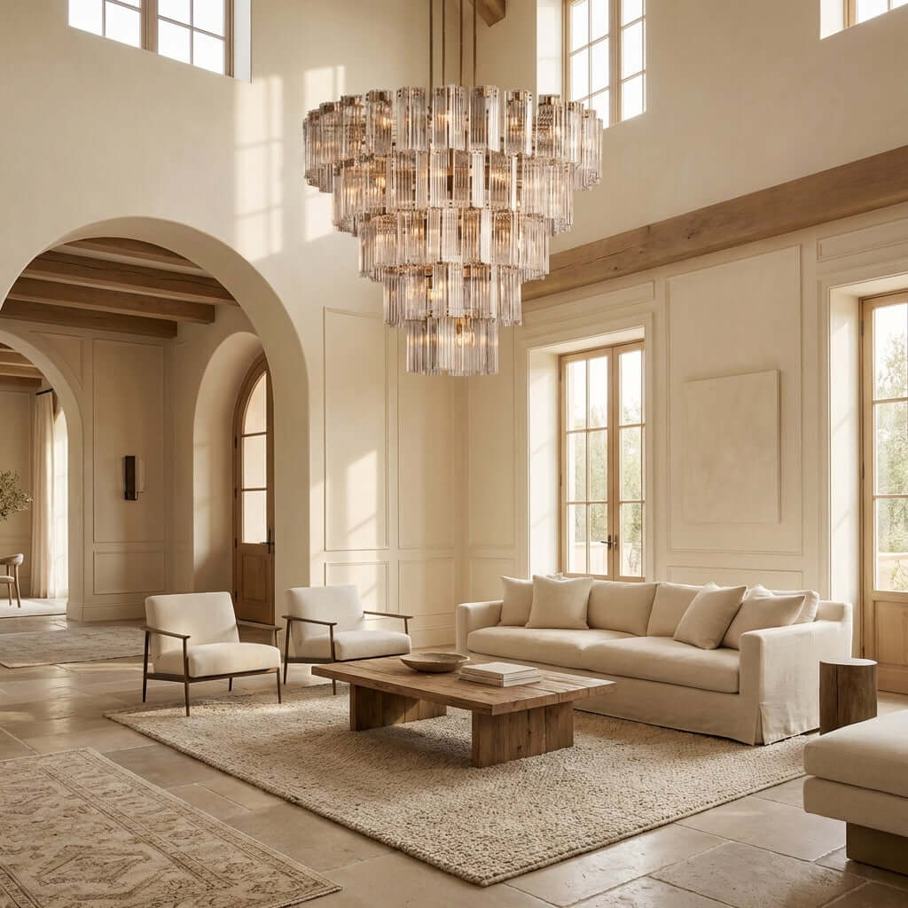 Art Glass Delsia Round Chandelier 60" - lampmodern