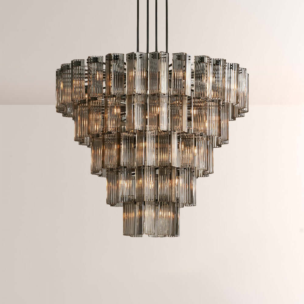 Art Glass Delsia Round Chandelier 60" - lampmodern