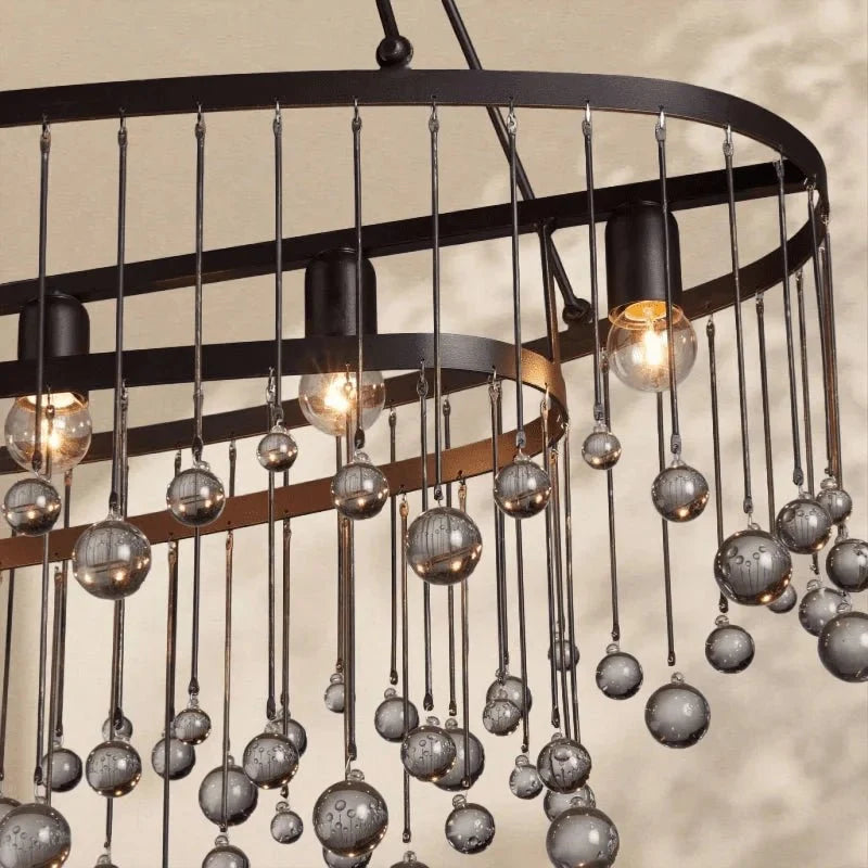 Aubrey Crystal Ball Oval Chandelier 7 Lights - lampmodern