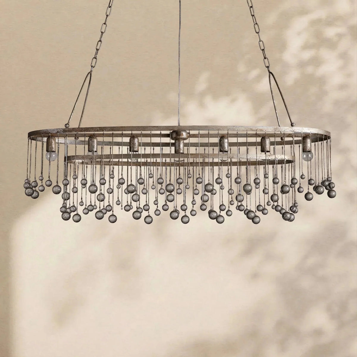 Aubrey Crystal Ball Oval Chandelier 7 Lights - lampmodern