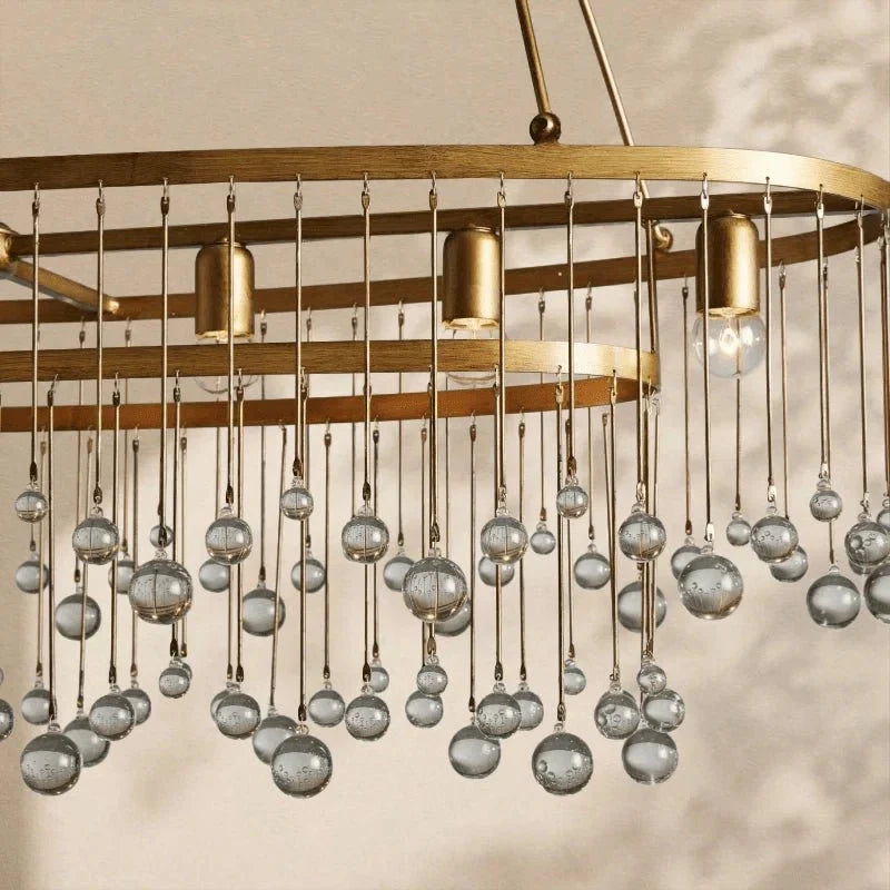 Aubrey Crystal Ball Oval Chandelier 7 Lights - lampmodern
