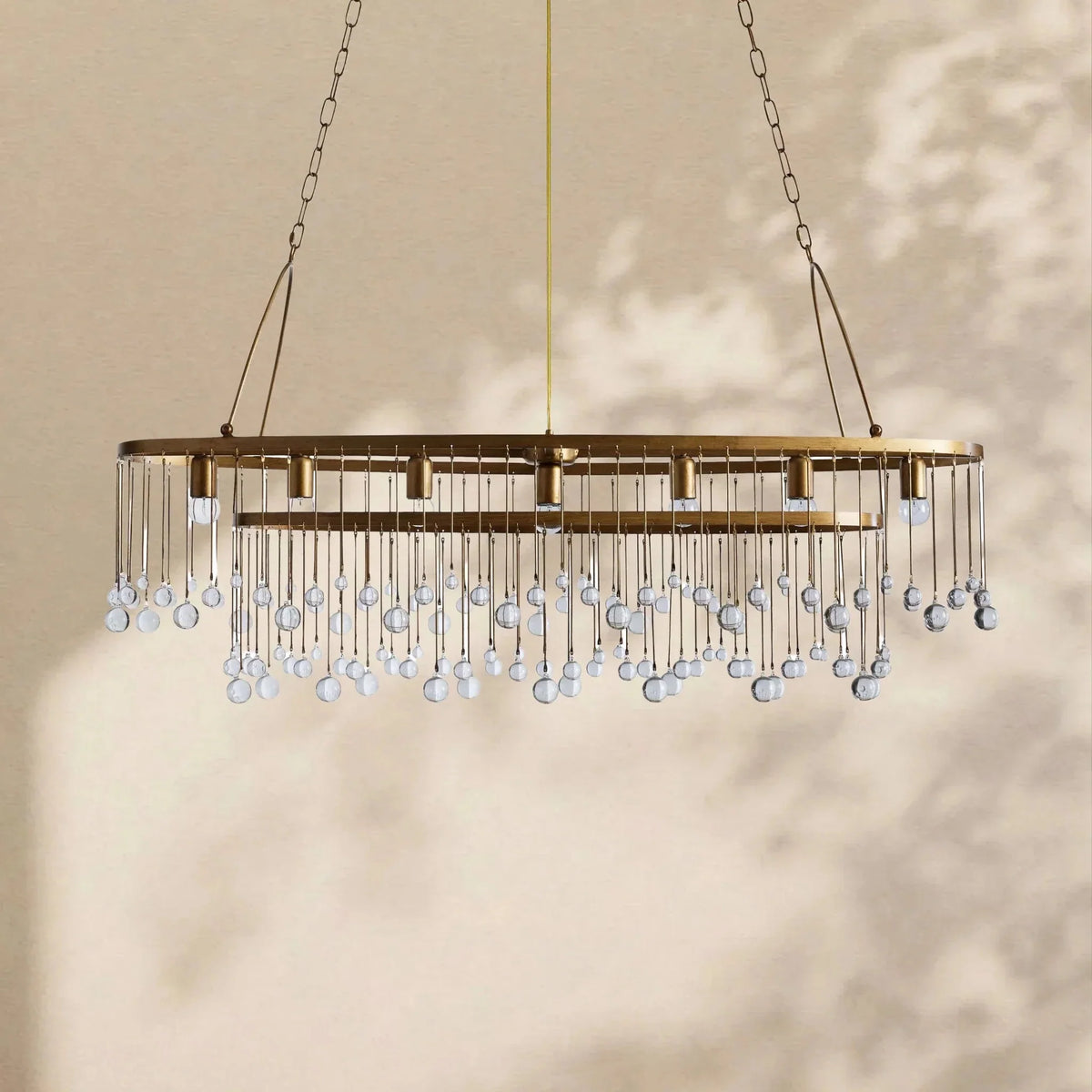 Aubrey Crystal Ball Oval Chandelier 7 Lights - lampmodern