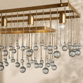 Aubrey Crystal Ball Rectangular Chandelier 47'' 60'' - lampmodern