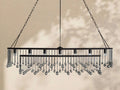 Aubrey Crystal Ball Rectangular Chandelier 47'' 60'' - lampmodern
