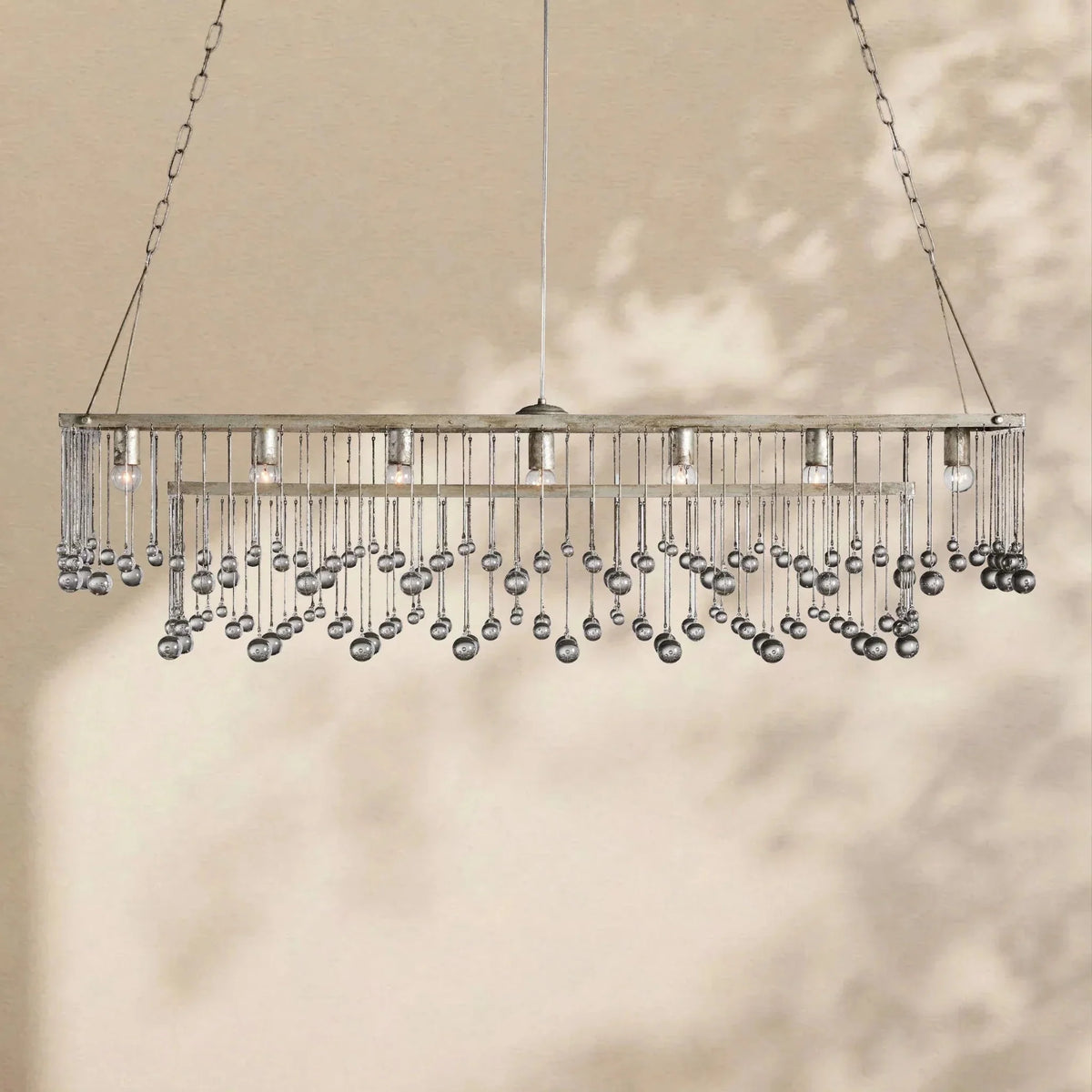Aubrey Crystal Ball Rectangular Chandelier 47'' 60'' - lampmodern