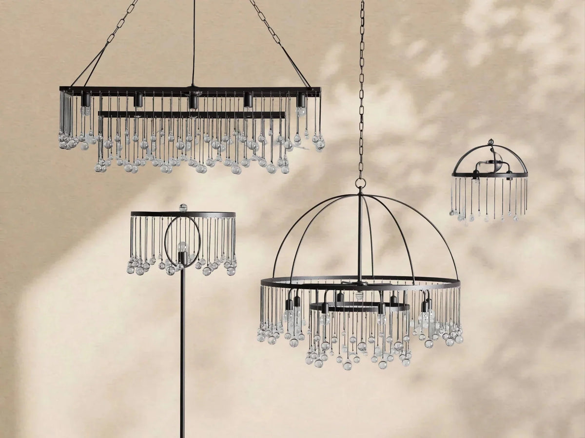 Aubrey Crystal Ball Round Chandelier 5 Light / 8 Light - lampmodern