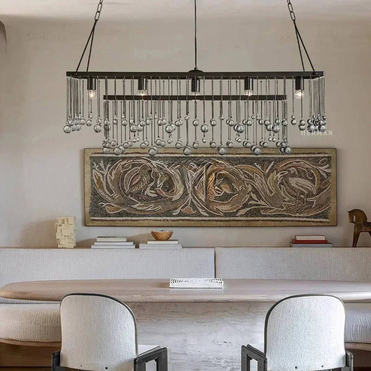 Aubrey Rectangular Chandelier 47''60'' - lampmodern