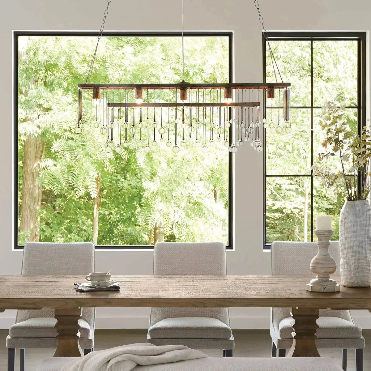 Aubrey Rectangular Chandelier 47''60'' - lampmodern
