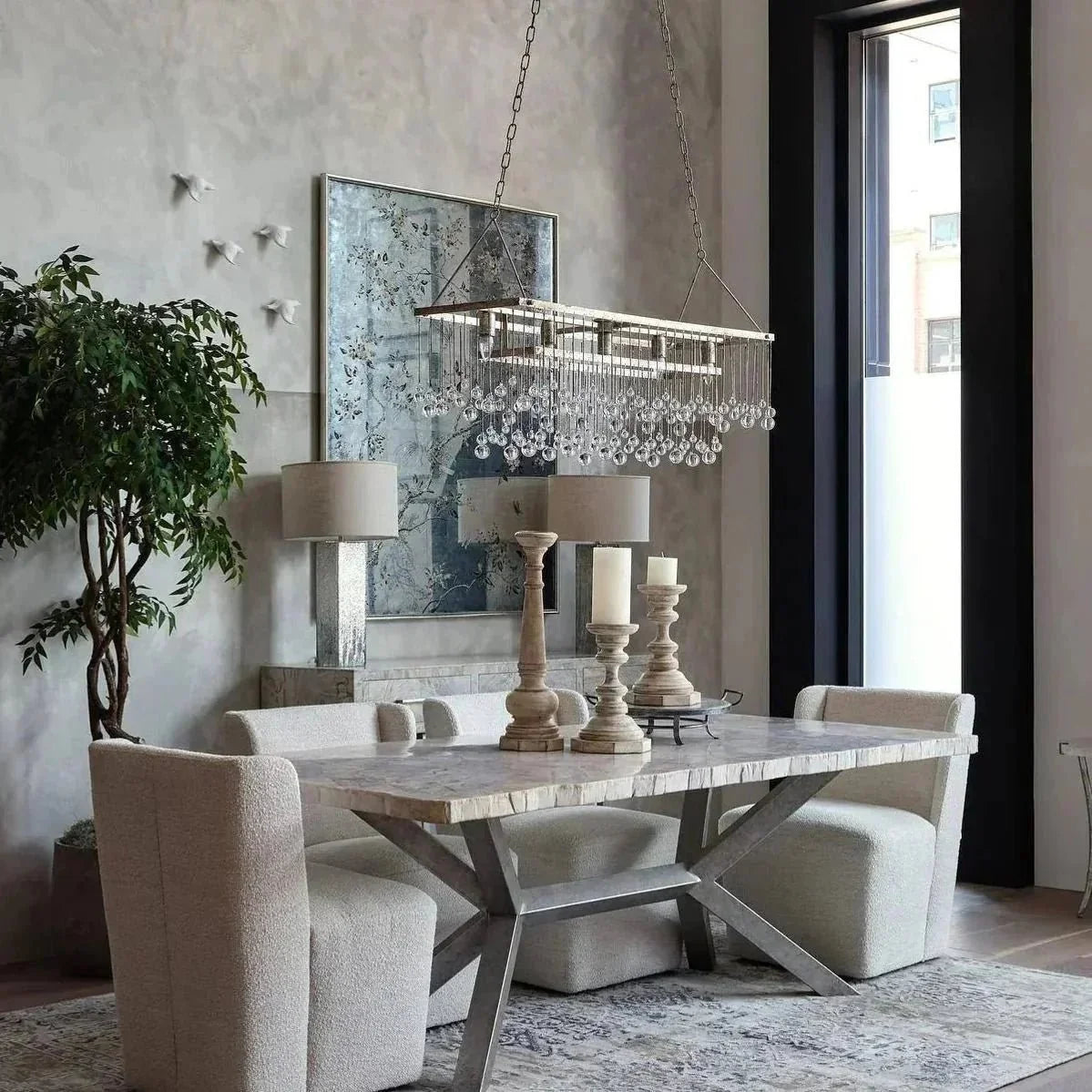 Aubrey Rectangular Chandelier 47''60'' - lampmodern