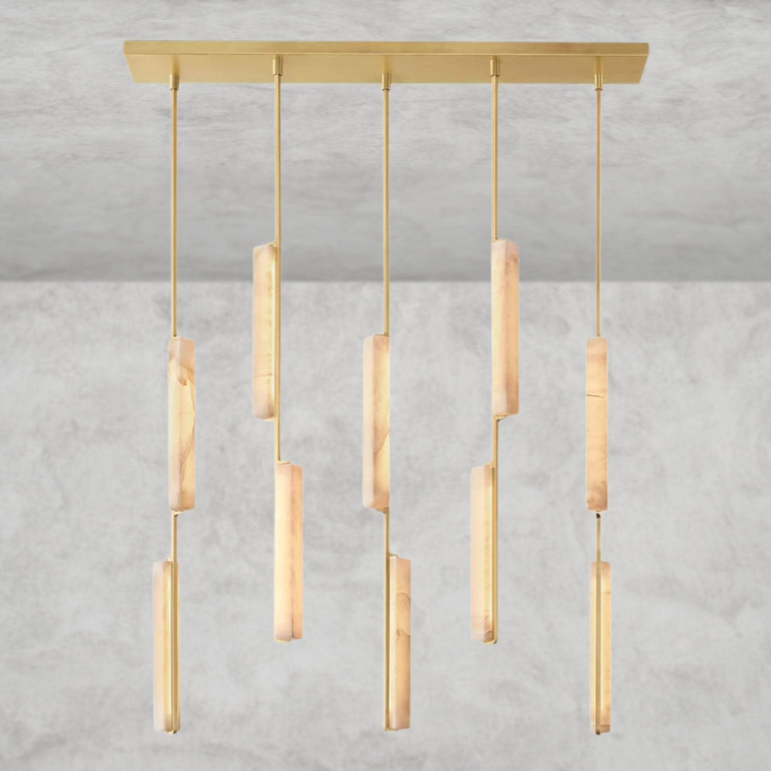 Audaben Alabaster Linear Chandelier 54" - lampmodern