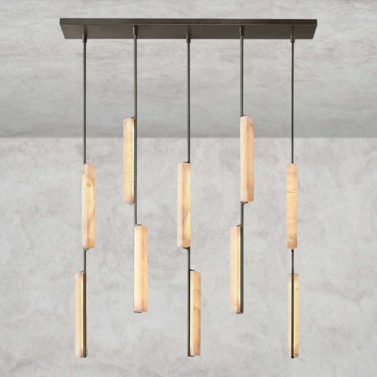 Audaben Alabaster Linear Chandelier 54" - lampmodern