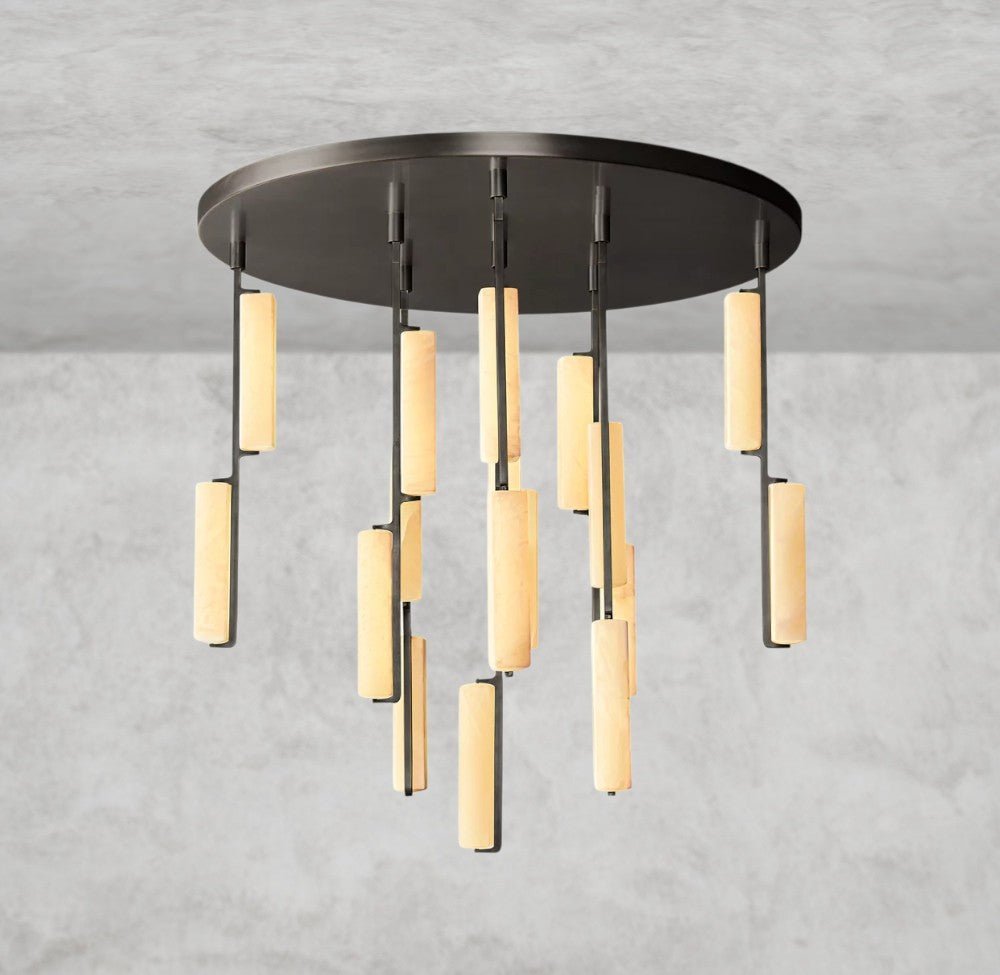Audaben Alabaster Round Chandelier 24", 40", 56" - lampmodern