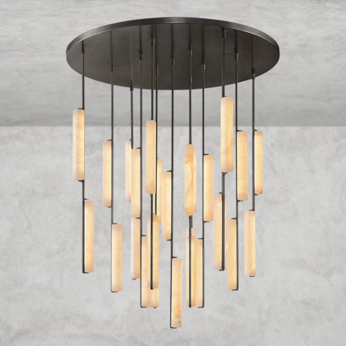 Audaben Alabaster Round Chandelier 24", 40", 56" - lampmodern