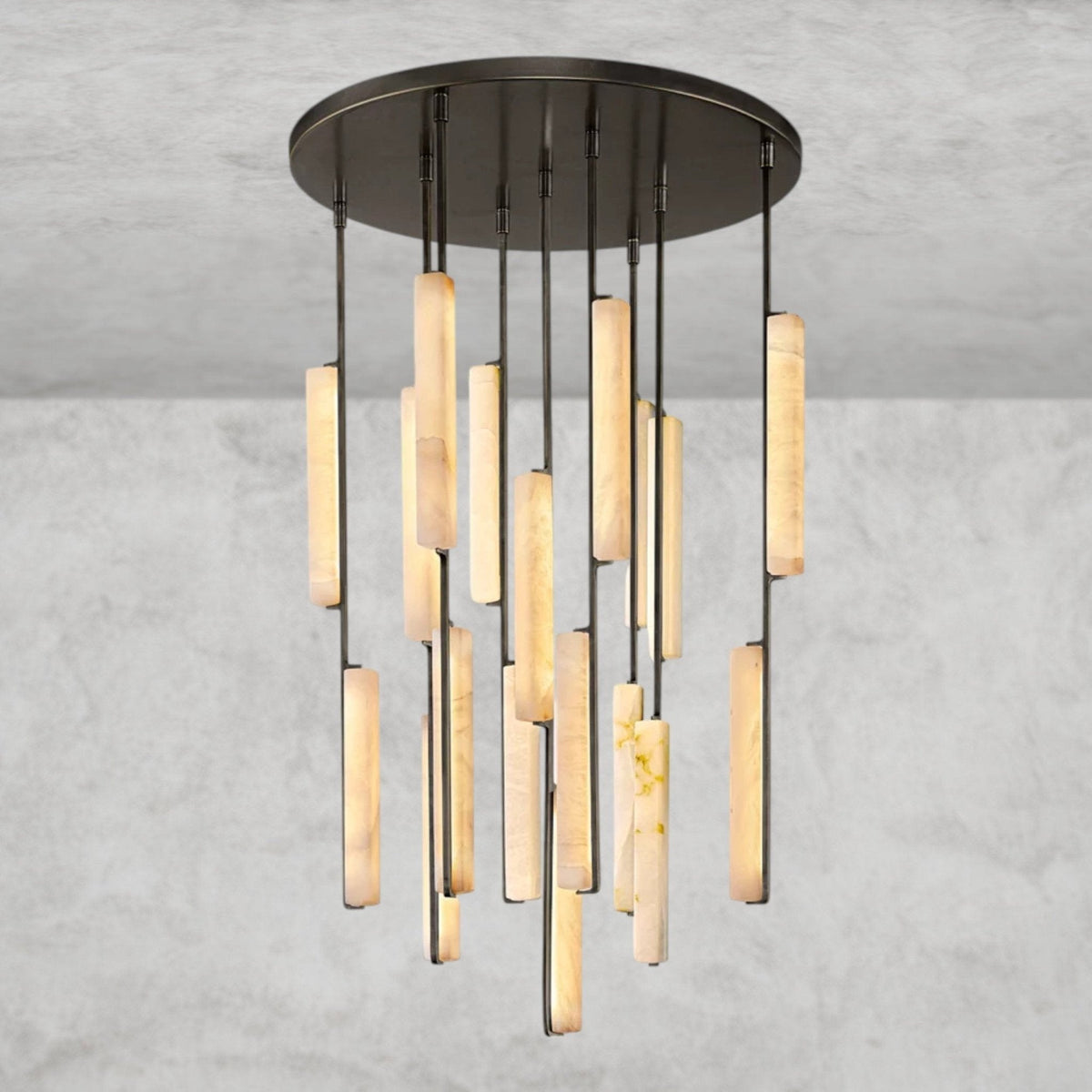Audaben Alabaster Round Chandelier 24", 40", 56" - lampmodern
