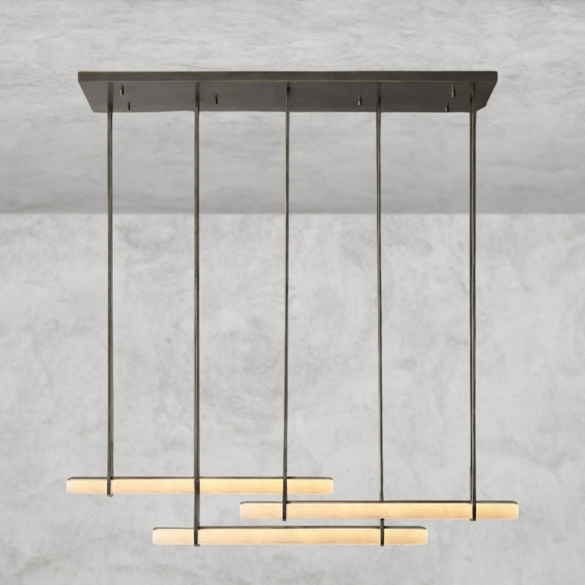 Audaben Alabaster Triple Bar Linear Chandelier - lampmodern