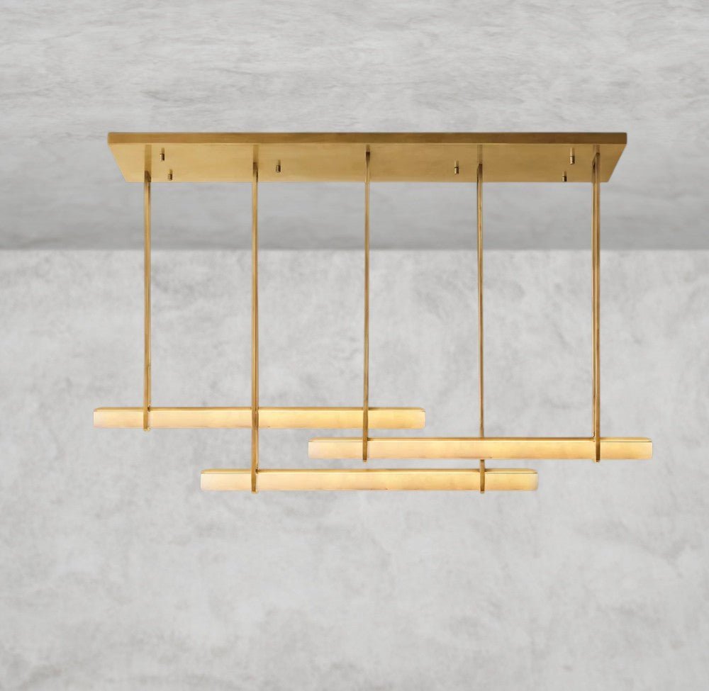 Audaben Alabaster Triple Bar Linear Chandelier - lampmodern