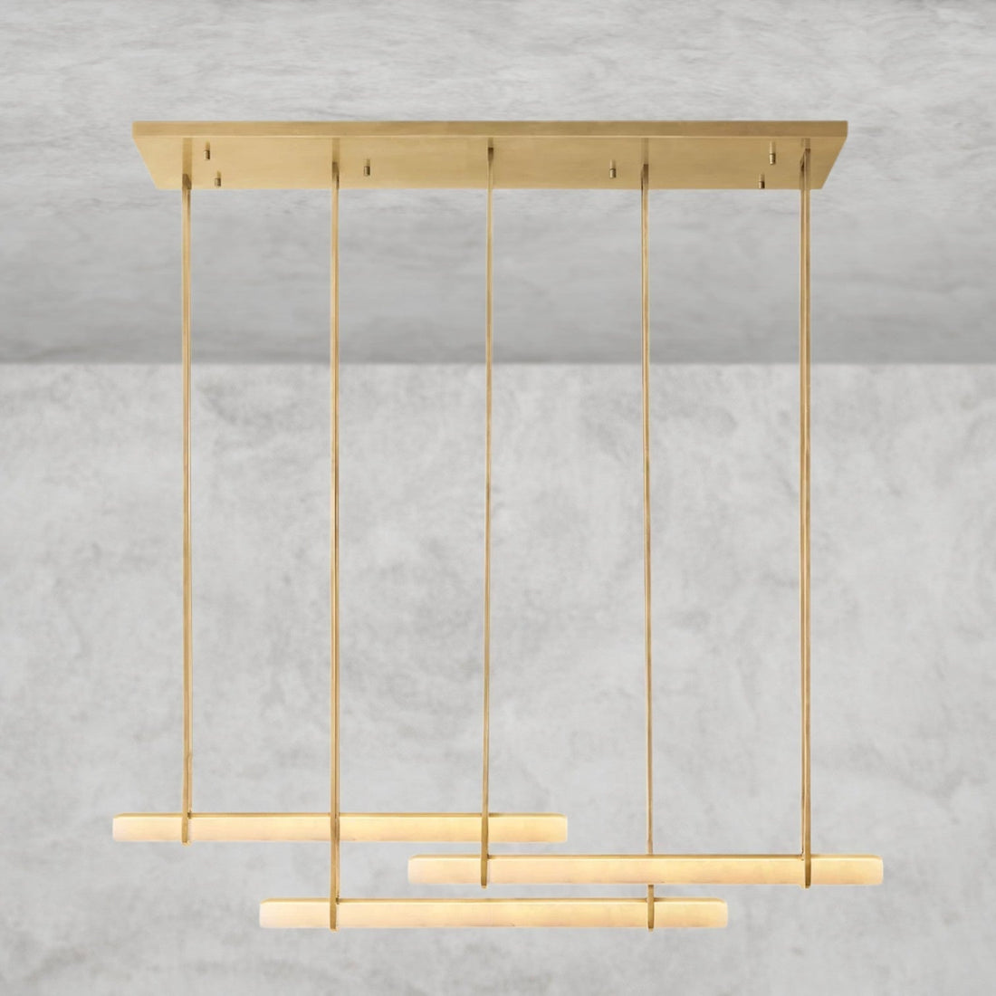Audaben Alabaster Triple Bar Linear Chandelier - lampmodern