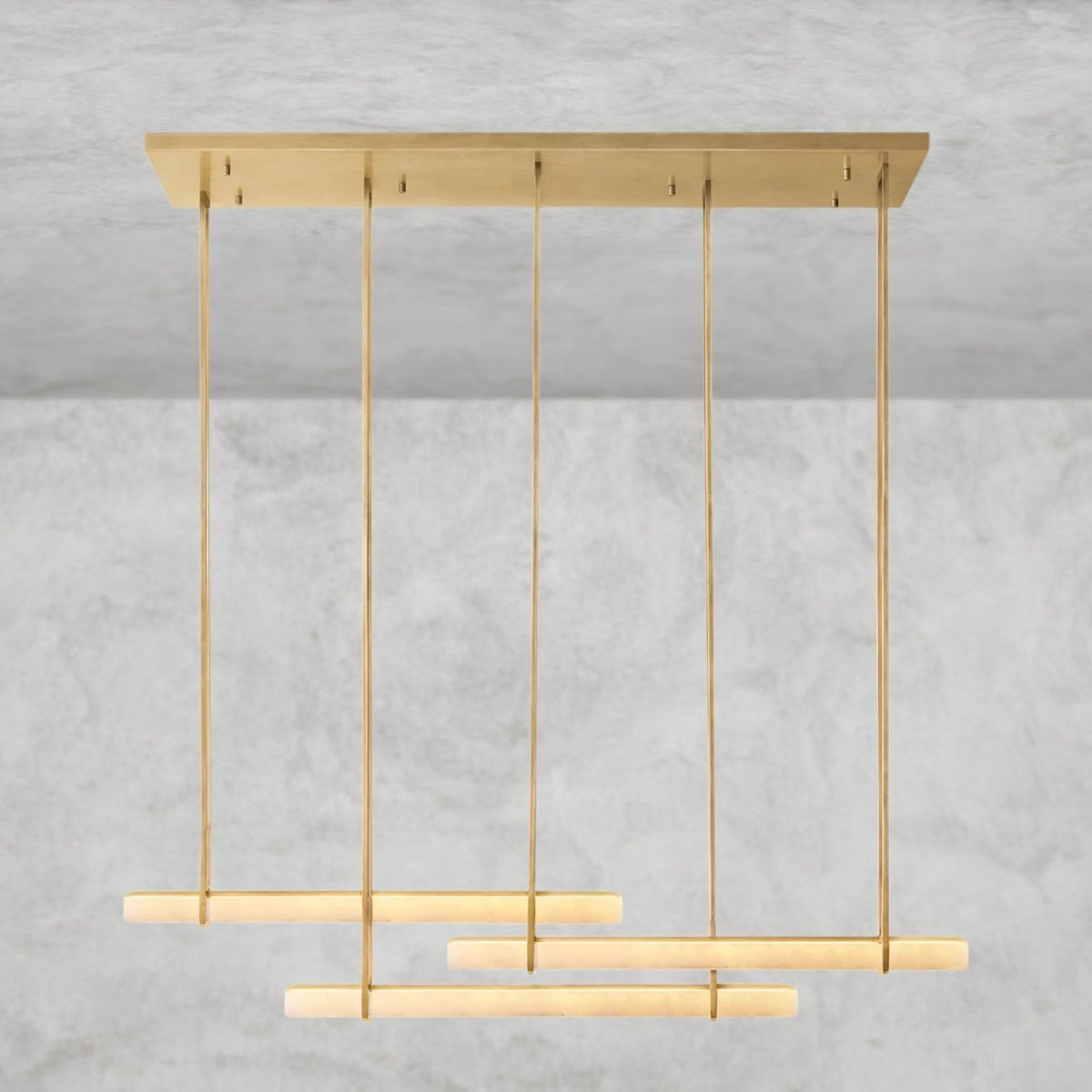 Audaben Alabaster Triple Bar Linear Chandelier - lampmodern