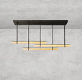 Audaben Alabaster Triple Bar Linear Chandelier - lampmodern