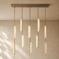 Audubom Alabaster Linear Chandelier - Brass / Classic