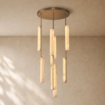 Audubom Alabaster Round Chandelier - 24’’ / Brass / Classic