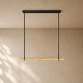 Audubom Alabaster Single Bar Linear Chandelier - Bronze / Classic
