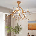 Aurelia Golden Branch & Porcelain Bloom Chandelier - lampmodern