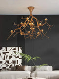 Aurelia Golden Branch & Porcelain Bloom Chandelier - lampmodern
