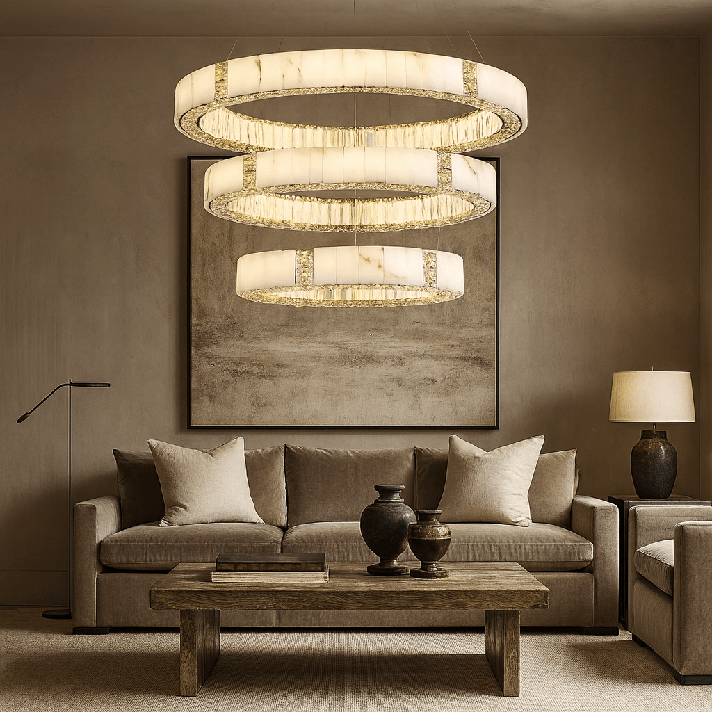 Aurelia Marble & Crystal Chandelier - lampmodern